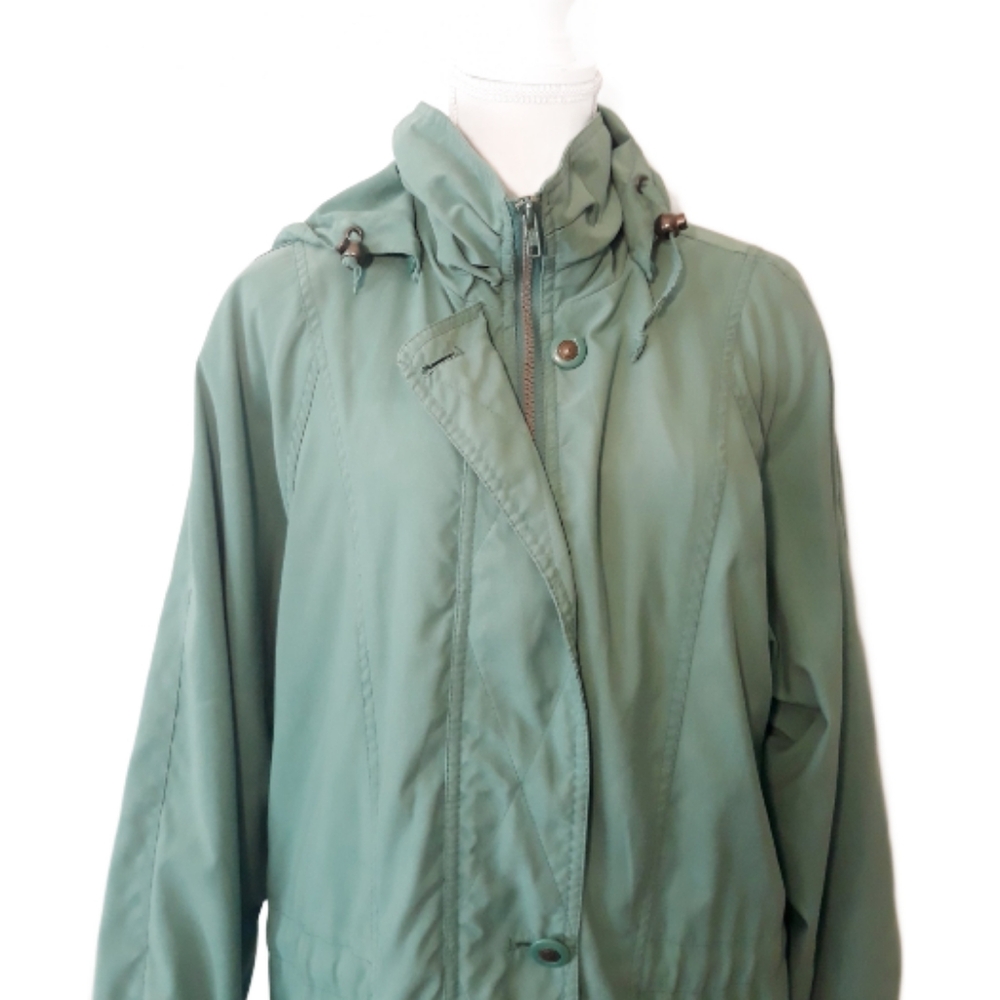 Towne London Fog Green Hooded Full Zip Jacket - Size Large Regular - Picture 3 of 11